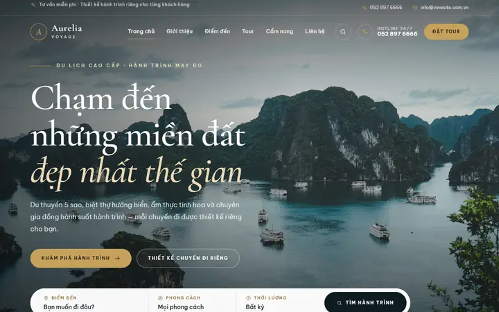 Giao diện mẫu website Du lịch · Mẫu 01 – ngành Du lịch