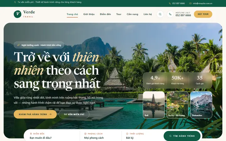 Giao diện mẫu website Du lịch · Mẫu 04 – ngành Du lịch