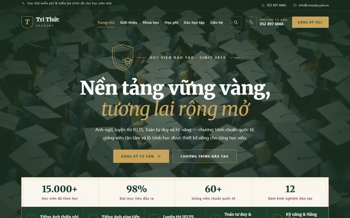 Giao diện mẫu website Giáo dục · Mẫu 02 – ngành Giáo dục