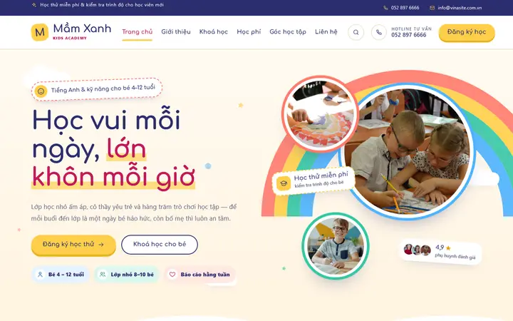 Giao diện mẫu website Giáo dục · Mẫu 03 – ngành Giáo dục