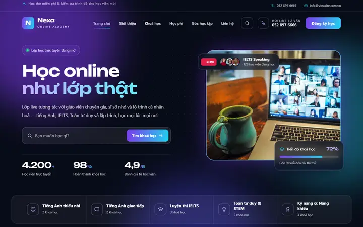 Giao diện mẫu website Giáo dục · Mẫu 04 – ngành Giáo dục