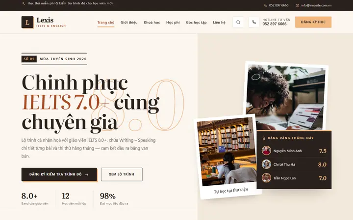 Giao diện mẫu website Giáo dục · Mẫu 05 – ngành Giáo dục