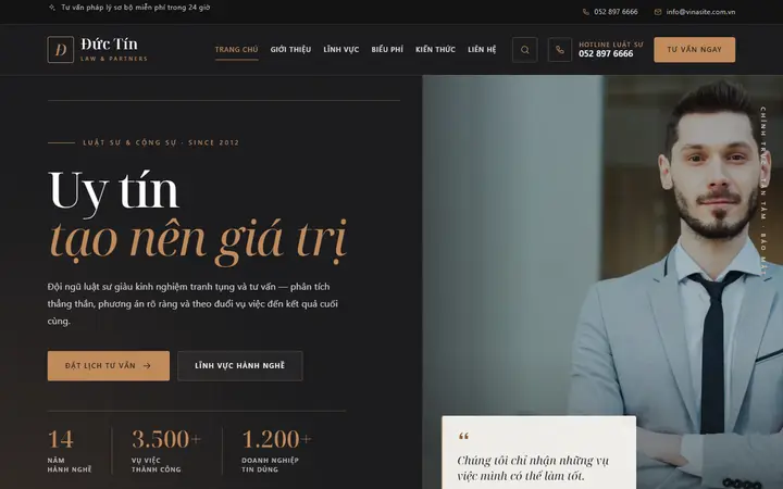Giao diện mẫu website Luật sư · Mẫu 02 – ngành Luật sư