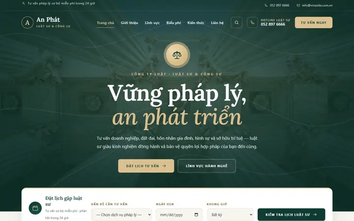 Giao diện mẫu website Luật sư · Mẫu 03 – ngành Luật sư