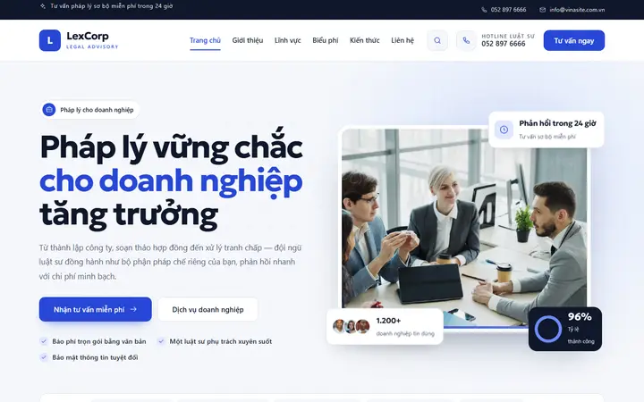 Giao diện mẫu website Luật sư · Mẫu 05 – ngành Luật sư