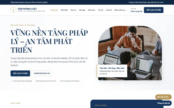 Giao diện mẫu website Văn phòng Luật – ngành Luật sư