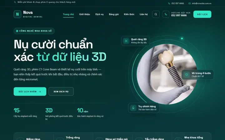 Giao diện mẫu website Nha khoa · Mẫu 02 – ngành Nha khoa
