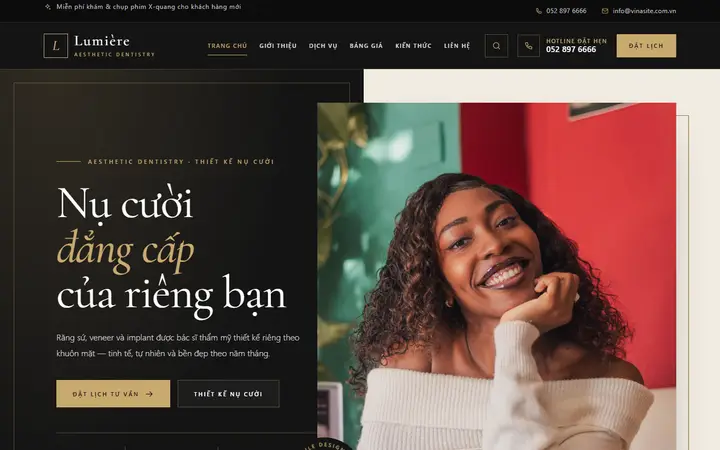 Giao diện mẫu website Nha khoa · Mẫu 03 – ngành Nha khoa