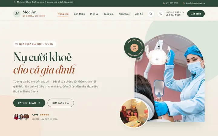 Giao diện mẫu website Nha khoa · Mẫu 04 – ngành Nha khoa