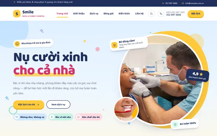 Giao diện mẫu website Nha khoa · Mẫu 05 – ngành Nha khoa