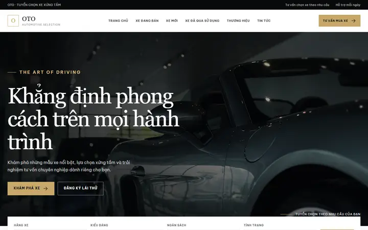 Giao diện mẫu website Ô tô – ngành Ô tô