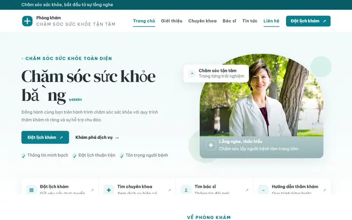 Giao diện mẫu website Phòng khám – ngành Phòng khám