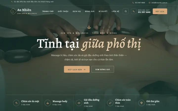 Giao diện mẫu website Spa · Mẫu 04 – ngành Spa thẩm mỹ