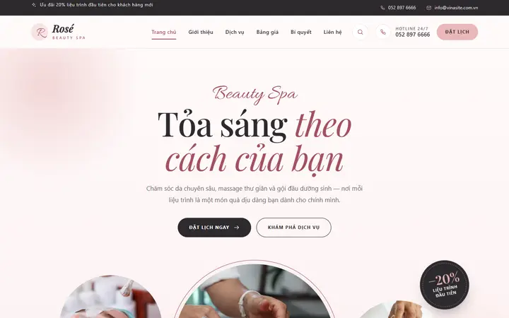 Giao diện mẫu website Spa · Mẫu 05 – ngành Spa thẩm mỹ