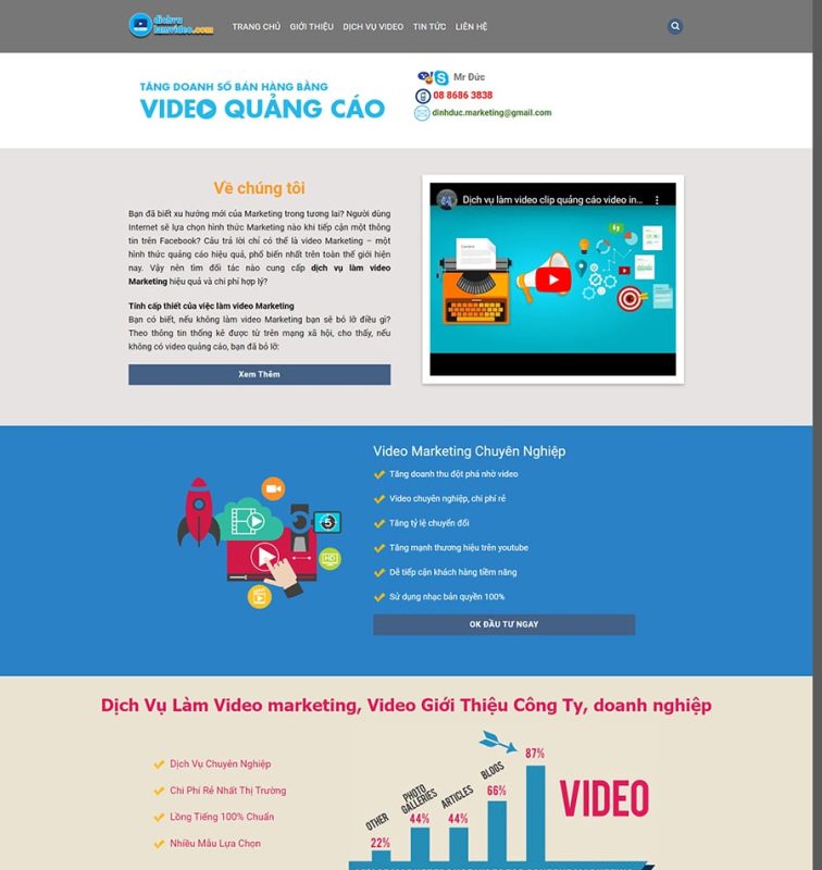 Mẫu website doanh nghiệp thiết kế bởi VinaSite