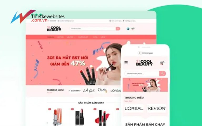 Thiết kế website mỹ phẩm đẹp mắt, ấn tượng nhất