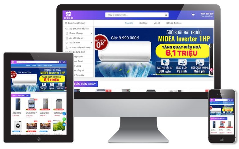 Thiết kế website điện máy, điện tử chuyên nghiệp