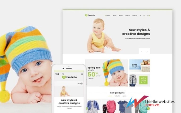 Thiết kế website mẹ và bé đẹp mắt, thu hút nhiều khách hàng